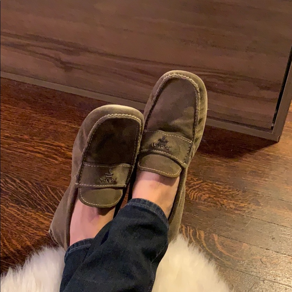 Prada beige tan driving loafers moccasins 9 42 men